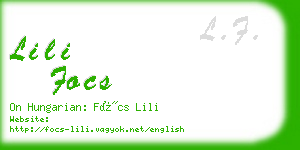 lili focs business card